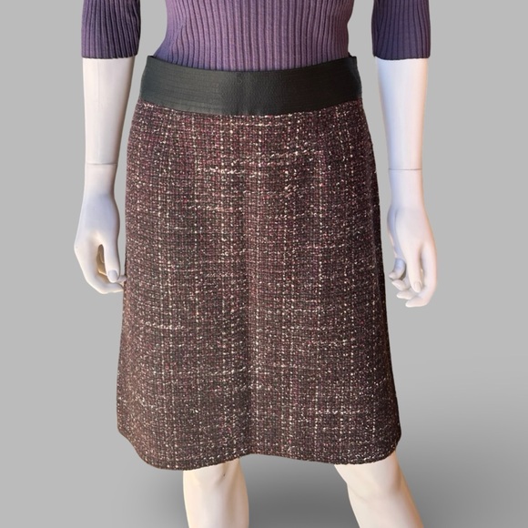 Vintage Y2K Nanette Lepore Wool Blend Tweed Back Slits Pencil Skirt sz 10 - Picture 1 of 5